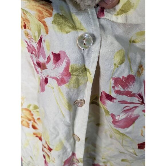 Tommy Bahama Silk Linen Beach Resort Set Button Tank Cropped Pant Small 4 6 - Picture 4 of 13